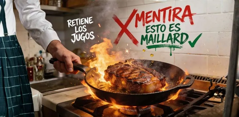 El Gran Mito de la Sartén: Por Qué "Sellar la Carne para Retener los Jugos" es la Mayor Mentira de la Cocina