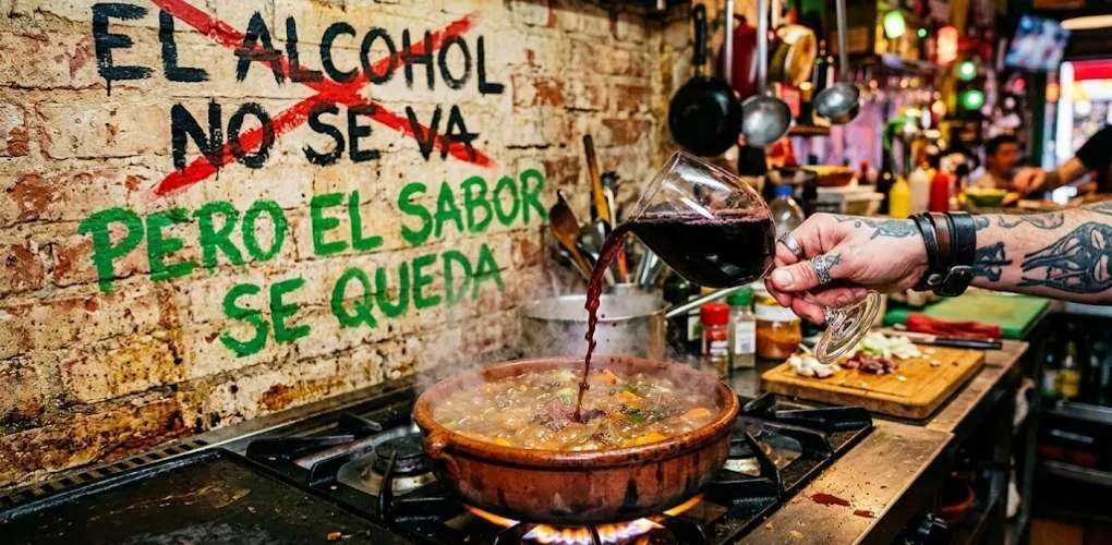 El Mito del Chupito: Por Qué el Alcohol de Tus Guisos NUNCA se Evapora por Completo (y el Verdadero Motivo por el que lo Usamos)