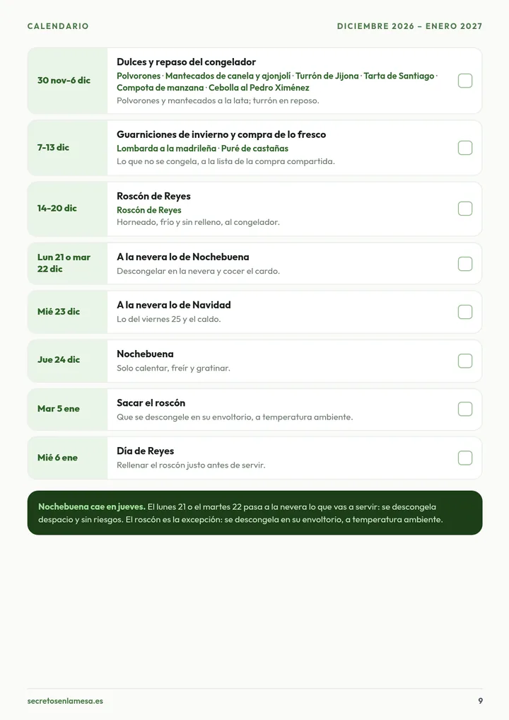 Página de muestra del ebook Navidad sin agobios: El calendario