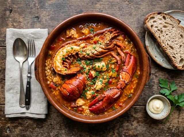 Arroz Caldoso con Bogavante al Estilo Tradicional Marinero