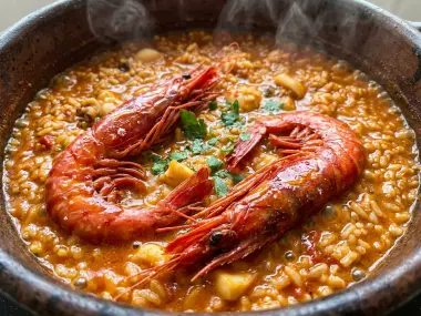 Arroz Meloso con Carabineros al Estilo Marinero Tradicional