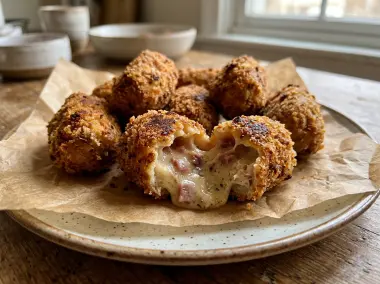 Croquetas de jamón y pollo en Airfryer (cremosas y sin romperse)