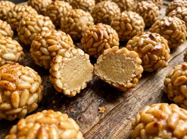 Panellets de piñones caseros tradicionales de la Castañada