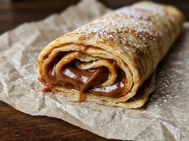 Panqueques con dulce de leche argentinos tradicionales caseros