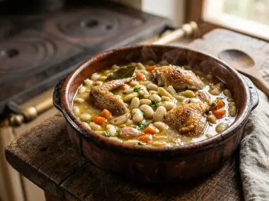 Pochas de Otoño con Codornices Estofadas a Fuego Lento