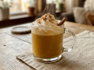 Pumpkin Spice Latte casero cremoso con nata y canela