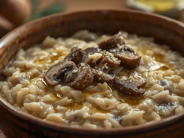 Risotto De Setas Silvestres Con Aceite De Trufa Blanca