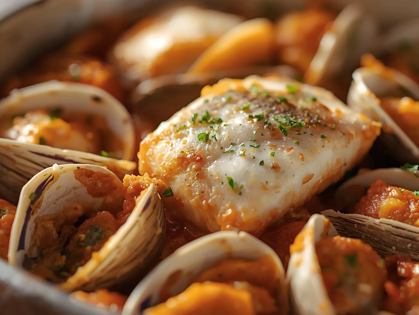 Cazuela Marinera De Merluza Con Almejas