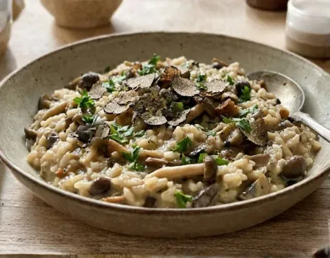 Risotto De Setas Silvestres Y Trufa Negra (Thermomix)