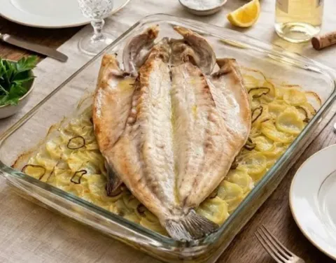 Lubina Al Horno Con Patatinas