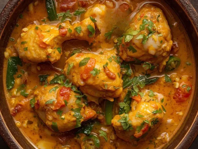Pollo Al Curry Con Leche De Coco Y Verduras