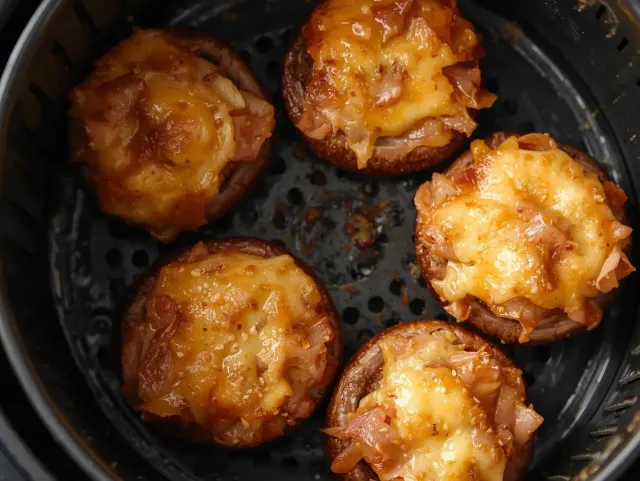 Champiñones Rellenos De Jamón Y Queso En Airfryer