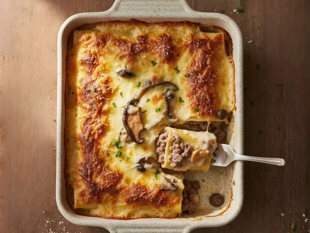 Canelones De Carne Y Setas