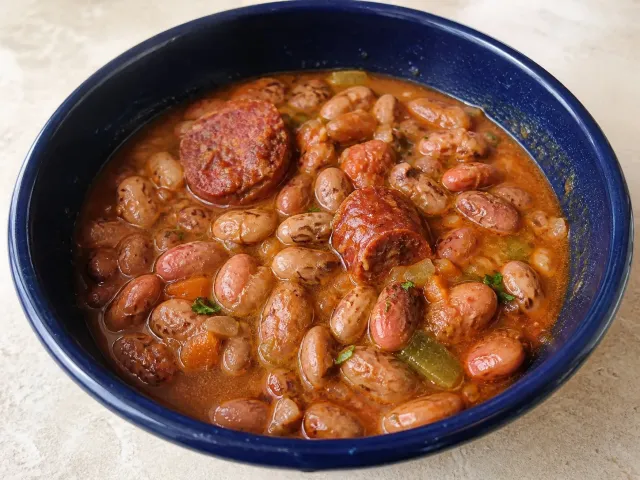 Fabas Pintas Tradicionales Con Chorizo