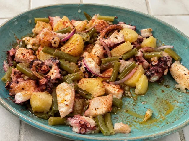 Ensalada Templada De Pulpo, Patata Y Judías Verdes