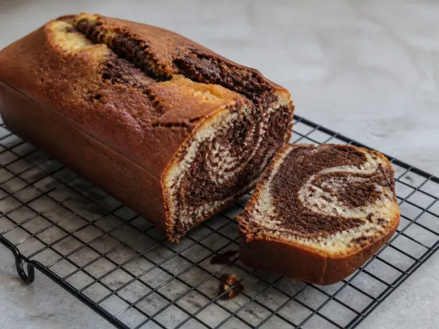 Bizcocho Marmolado Casero De Cacao Y Vainilla
