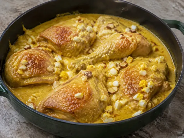 Pollo En Pepitoria Tradicional Con Almendras