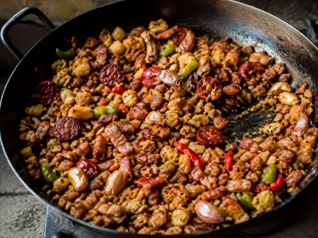 Migas Extremeñas Con Chorizo Y Panceta