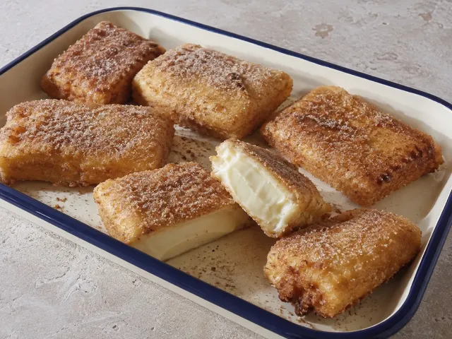 Leche Frita Casera Con Canela