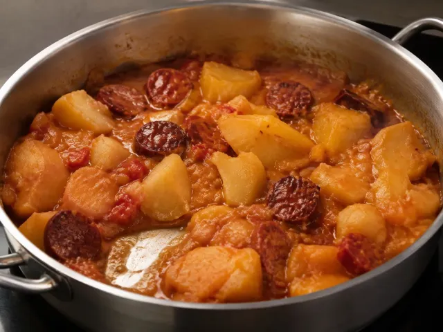 Patatas A La Riojana Con Chorizo