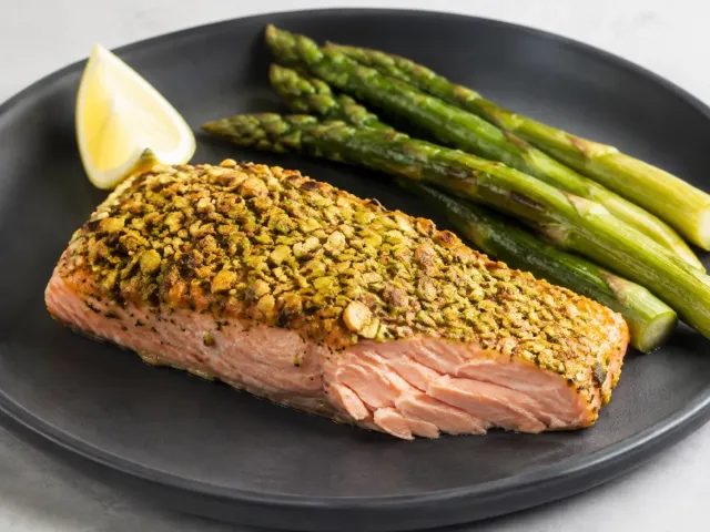 Salmón Con Costra De Pistacho En Airfryer