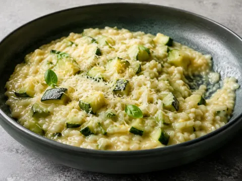 Arroz Meloso De Calabacín, Limón Y Parmesano En Thermomix