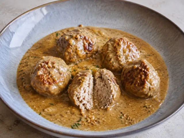 Albóndigas De Pavo En Salsa De Almendras