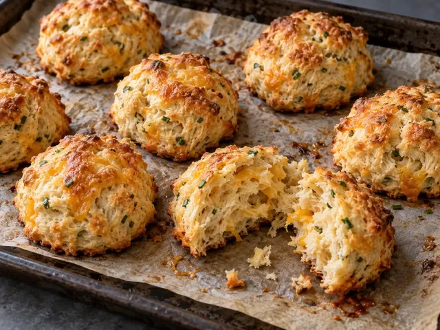 Scones Salados De Cheddar Y Cebollino