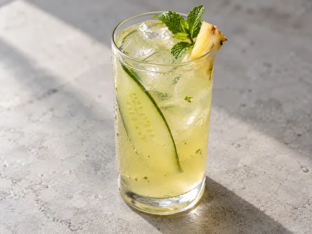 Mocktail De Piña, Pepino Y Hierbabuena
