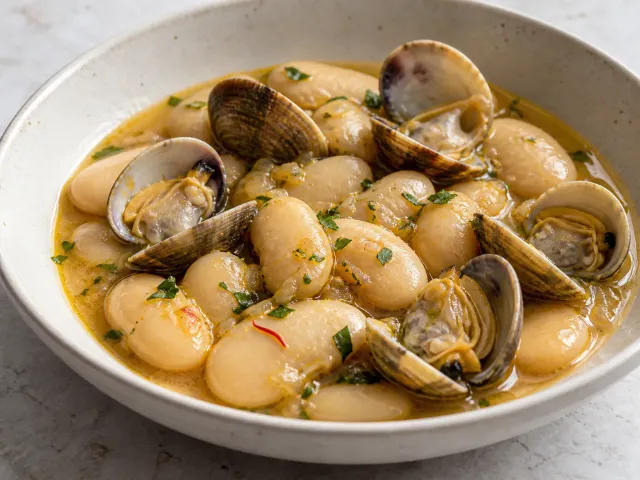 Judiones De La Granja Con Almejas