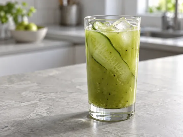 Zumo Verde De Kiwi, Pepino Y Manzana
