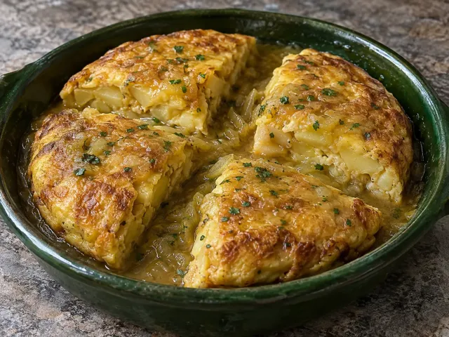 Tortilla Guisada En Salsa De Cebolla