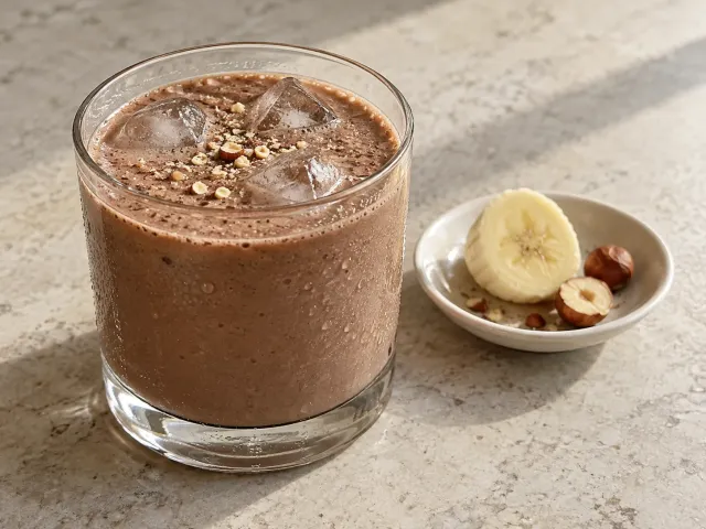 Cacao Frío De Plátano Y Avellana