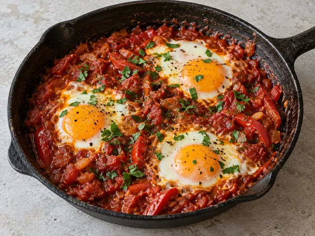 Shakshuka Clásica De Tomate Y Huevos