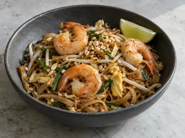 Pad Thai Tradicional Con Gambas