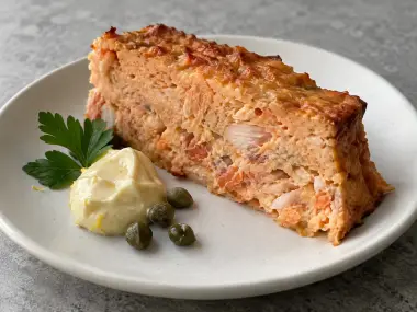 Pastel De Cabracho Al Horno Con Mayonesa De Limón