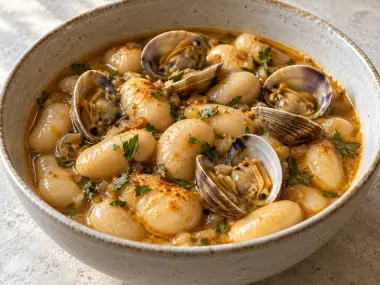 Judiones De La Granja Con Almejas