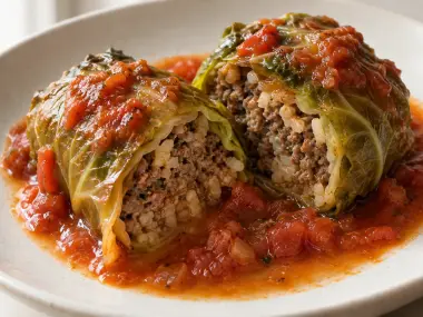 Repollo Relleno De Carne Y Arroz