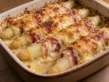 Espárragos Blancos Rellenos De Jamón Y Queso
