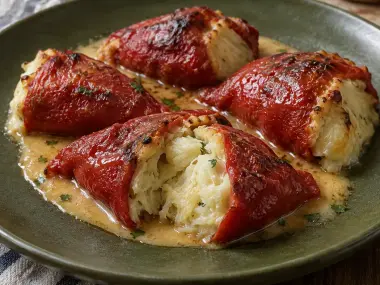 Piquillos Rellenos De Brandada De Bacalao