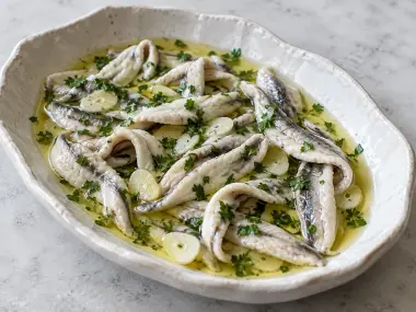 Boquerones En Vinagre Tradicionales Con Ajo Y Perejil