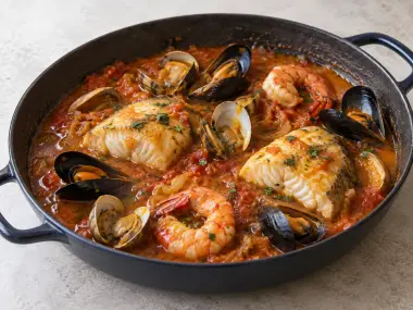 Zarzuela Tradicional De Pescado Y Marisco A La Marinera