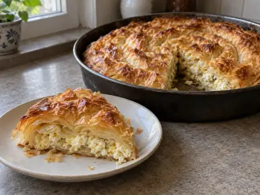 Banitsa Búlgara Tradicional De Queso Con Pasta Filo