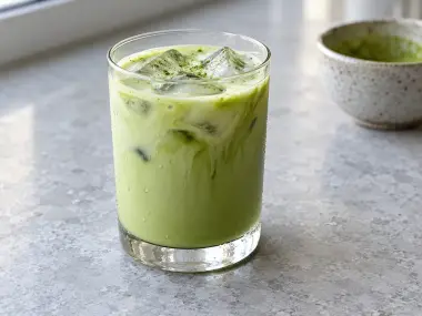 Matcha Latte Frío Con Miel