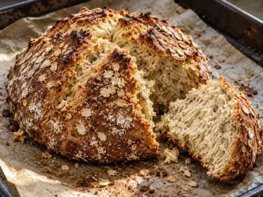 Pan De Soda Irlandés Con Avena, Sin Levadura
